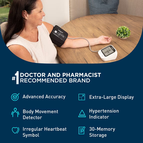 OMRON 5 Series Upper Arm Blood Pressure Monitor and Arm Cuff for Home Use