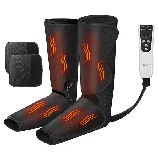 Leg Air Massager for Circulation And Relaxation Foot And Calf Massage with Handheld Controller 3 Intensities 2 Modes (with 2 Extensions) Adjustable Leg Wrap for Most Size,
