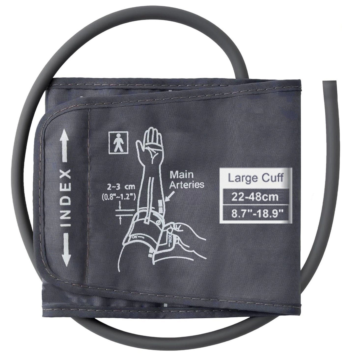 Large Blood Pressure Cuff, Replacement Large Cuff Compatible with Omron BP for 9"-19" Inches(22-48cm) Big Arm