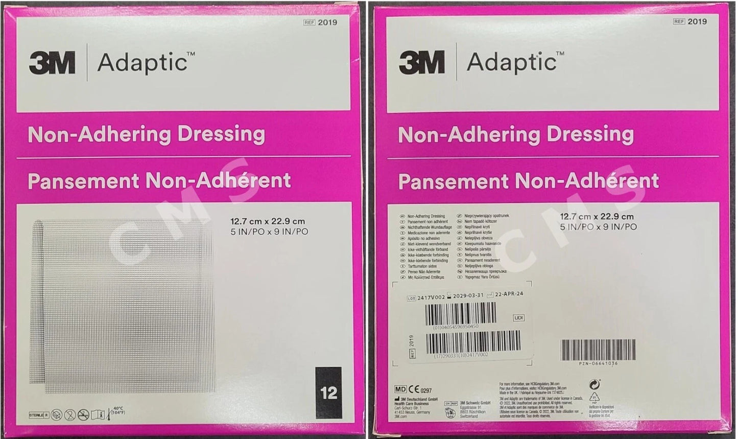 3M ADAPTIC Non-adhering Dressing 5" x 9" Box: 12 (1)